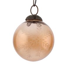 Set Of 4 piece Brown Round Leaf Cut Christmas Hanging